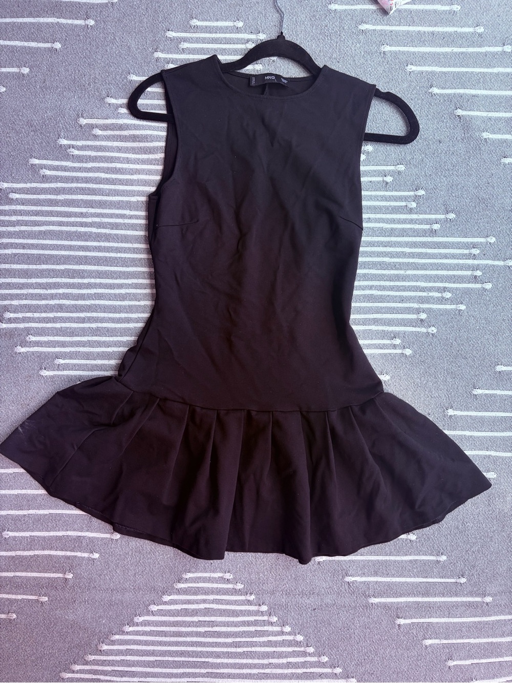 Sleeveless Black Mini Dress with Flared Hem